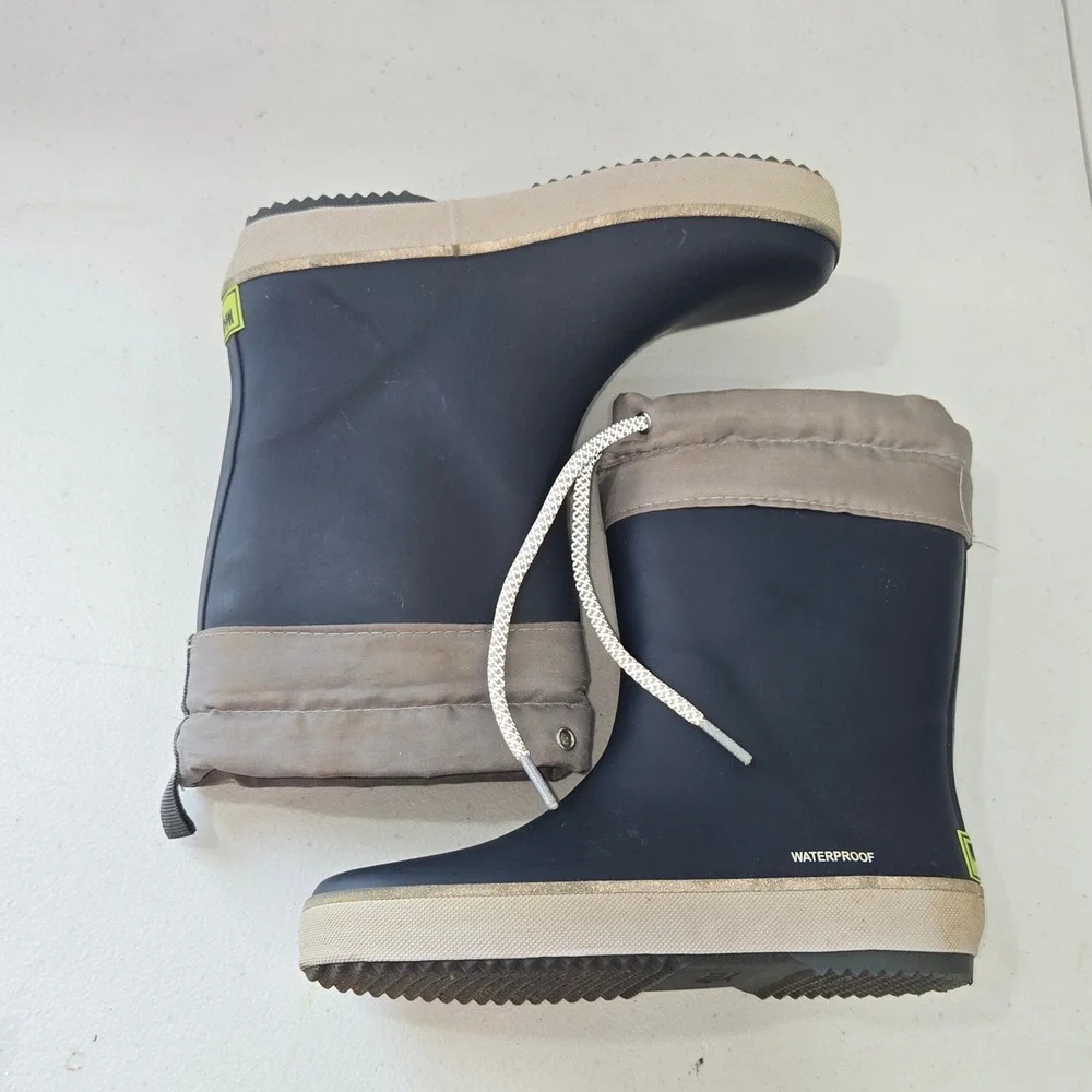 Western Chief Element Navy Waterproof Rain Boots Kids 13 WSC 3043 Fleece Lined